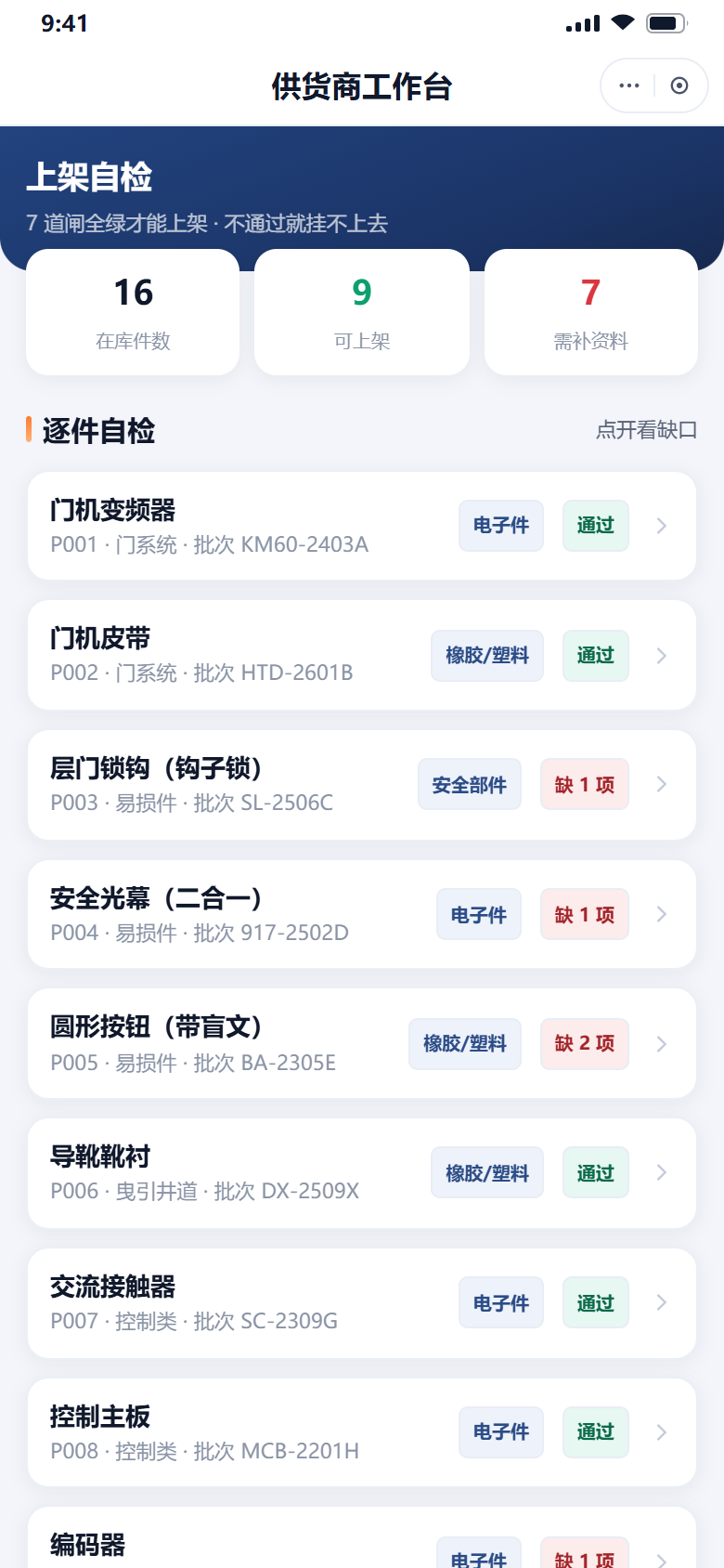 自检清单